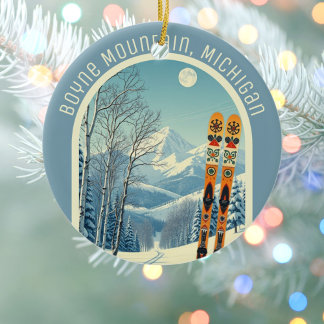 Boyne Mountain Michigan ski souvenir Keramisch Ornament