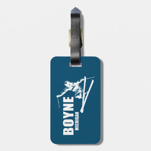 Boyne Mountain Resort Michigan Skier Bagagelabel (Achterkant verticaal)