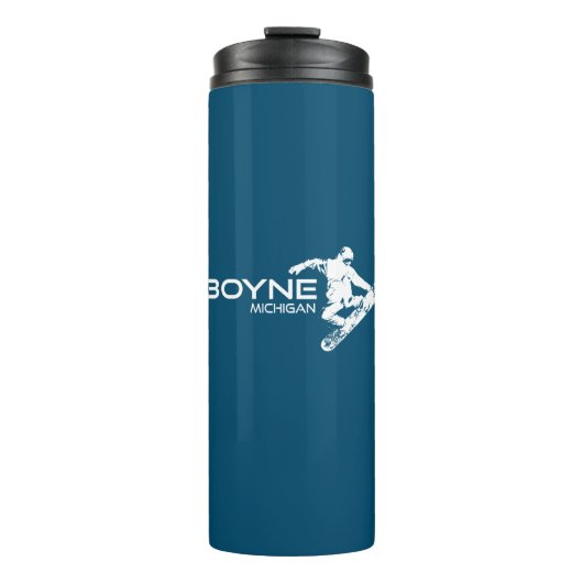 Boyne Mountain Resort Michigan Snowboarder Thermosbeker (Voorkant)