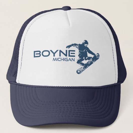 Boyne Mountain Resort Michigan Snowboarder Trucker Pet (Voorkant)