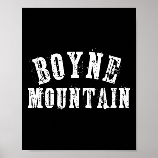 Boyne Mountain Rustic Bold Artisan Grungy Ski Poster (Voorkant)