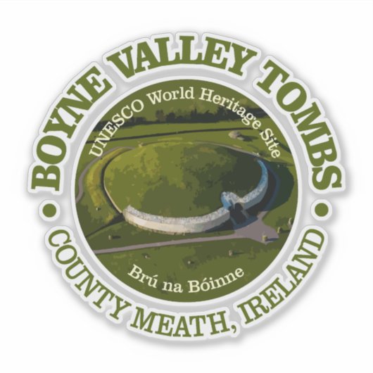 Boyne Valley Tombs (rood) Sticker (Voorkant)