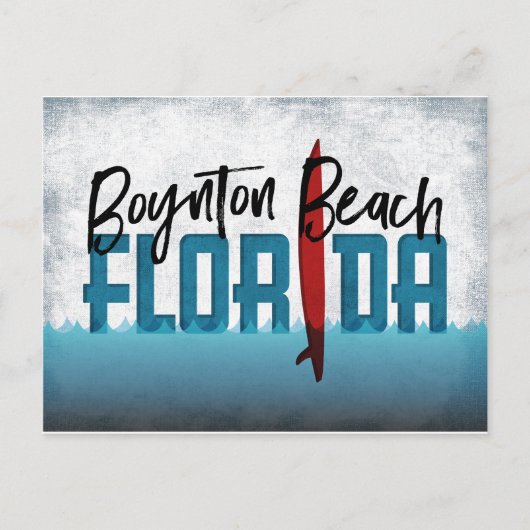 Boynton Beach Briefkaart Florida Surfboard (Voorkant)