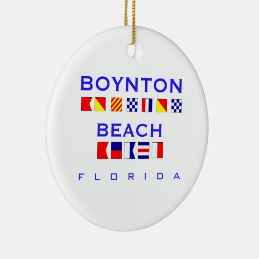 Boynton Beach, FL - Nautical Flag Spelling Keramisch Ornament (Rechts)