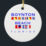 Boynton Beach, FL - Nautical Flag Spelling Keramisch Ornament<br><div class="desc">Dit originele Boynton Beach,  Florida ontwerp met nautische vlagspelling is een van de vele creaties van Florida door Worldshop.</div>