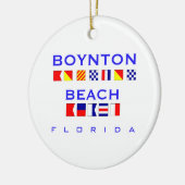 Boynton Beach, FL - Nautical Flag Spelling Keramisch Ornament (Links)