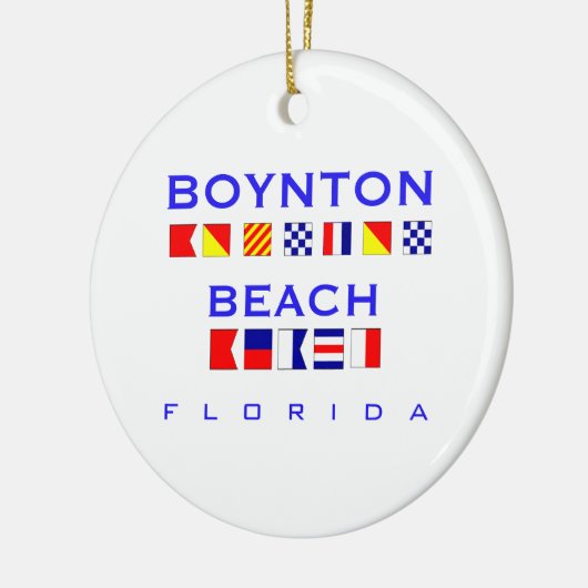 Boynton Beach, FL - Nautical Flag Spelling Keramisch Ornament (Links)