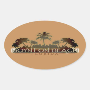 Boynton Beach Florida palm met de woorden ovaal st Ovale Sticker