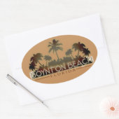 Boynton Beach Florida palmboom woorden ovale stick Sticker (Envelop)