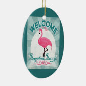 Boynton Beach Florida Pink Flamingo Retro Keramisch Ornament (Rechts)