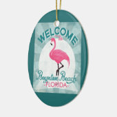 Boynton Beach Florida Pink Flamingo Retro Keramisch Ornament (Links)