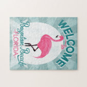 Boynton Beach Florida Pink Flamingo Retro Legpuzzel (Horizontaal)