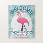 Boynton Beach Florida Pink Flamingo Retro Legpuzzel (Verticaal)
