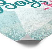 Boynton Beach Florida Pink Flamingo Retro Poster (Hoek)