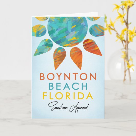 Boynton Beach Florida Sunshine Travel Kaart (Gele Bloem)