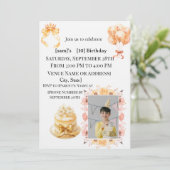 Boy's 10th Birthday Photo Party Invitation | Doubl Kaart (Staand voorkant)