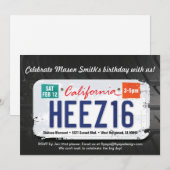 Boy's 16th Birthday California Licentie Uitnodigin Kaart (Voorkant / Achterkant)