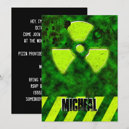 Boys 16th Birthday Gothic Bio-hazard Kaart (Voorkant / Achterkant)