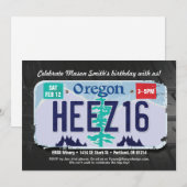 Boy's 16th Birthday Oregon Licentie Uitnodiging (Voorkant / Achterkant)