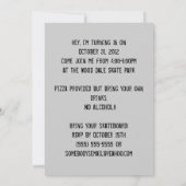 Boys 16th Birthday Party gothic Skulls Invitation Kaart (Achterkant)