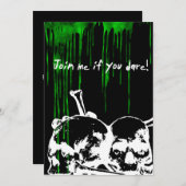 Boys 16th Birthday Party Toxic Skulls Gothic Invit Kaart (Voorkant / Achterkant)