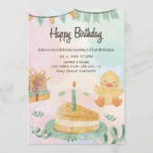 Boys 1st Birthday-Cute Modern Blue First Birthday Kaart (Voorkant)