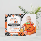 Boys 1st Birthday Halloween Birthday Invite Kaart (Staand voorkant)