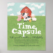 Boys 1st Farm Birthday Time Casule Poster (Voorkant)