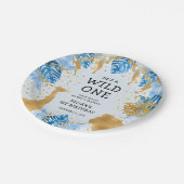 Boys 1st verjaardag Oerwoud Safari Papieren Bordje (Gekanteld)