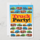 Boys 3rd Birthday Construction Truck Party Kaart (Voorkant)