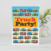 Boys 3rd Birthday Construction Truck Party Kaart (Staand voorkant)