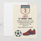 Boys 3rd Modern Sporty Soccer Birthday  Kaart (Voorkant / Achterkant)