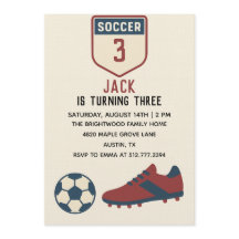 Boys 3rd Modern Sporty Soccer Birthday