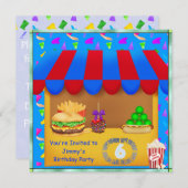 Boys 6th Colorful Birthday Party Invitation Kaart (Voorkant / Achterkant)