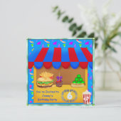 Boys 6th Colorful Birthday Party Invitation Kaart (Staand voorkant)