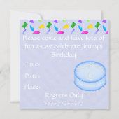 Boys 6th Colorful Birthday Party Invitation Kaart (Achterkant)