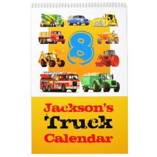 Boys 8th Birthday Big Truck Calendar! Kalender