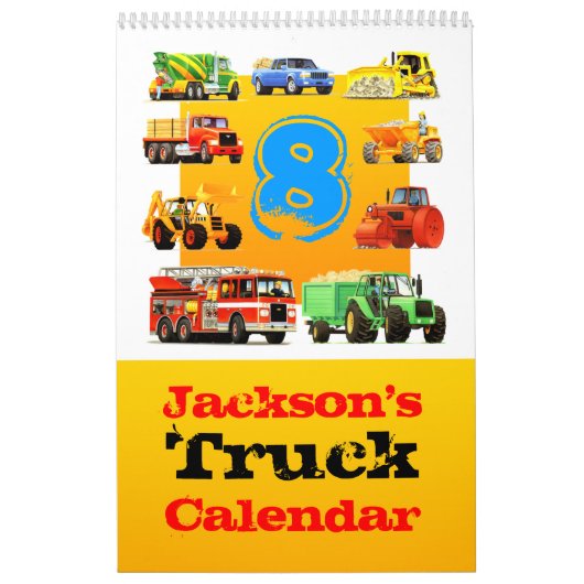 Boys 8th Birthday Big Truck Calendar! Kalender (Hoes)