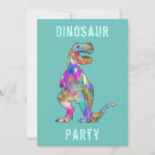 Boys 8th Birthday Dinosaur T Rex Roar Party Blauwg Kaart (Voorkant)