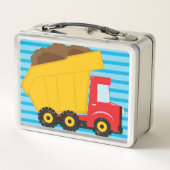 Boys Aangepaste Dump Truck Metal Lunch Box (Achterkant)