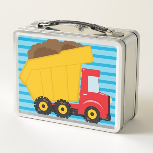Boys Aangepaste Dump Truck Metal Lunch Box (Achterkant)