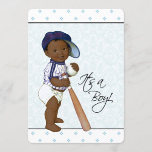 Boys African American Baby shower Kaart