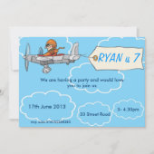 Boys Airplane Birthday Invitation Kaart (Voorkant)