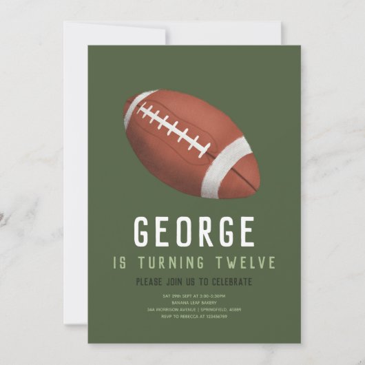 Boys American Football Kinder 12th Birthday Kaart (Voorkant)