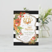 Boys Antler Baby shower Kaart (Staand voorkant)