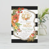 Boys Antler Baby shower Kaart (Staand voorkant)