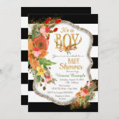 Boys Antler Baby shower Kaart (Voorkant / Achterkant)