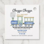 Boy's Any Age Birthday Blue Train Chugga Choo   Bedankjes Labels (Achterkant)