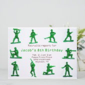 Boys Army Theme Birthday Uitnodiging (Staand voorkant)