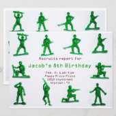 Boys Army Theme Birthday Uitnodiging (Voorkant / Achterkant)